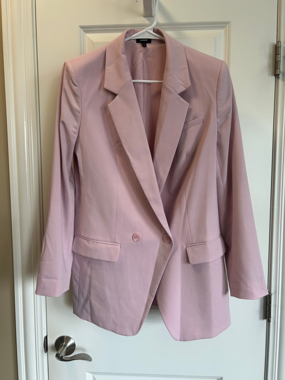 Express Pastel Pink Double-Breasted Blazer